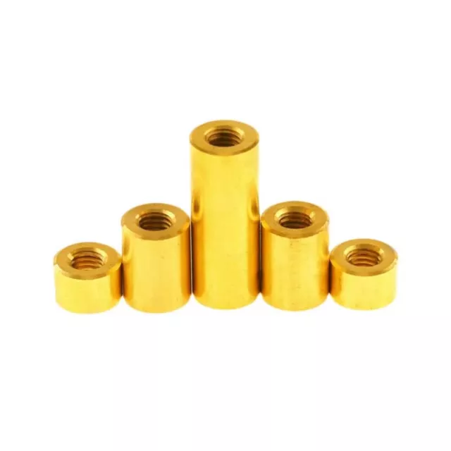 M2.5 Brass Round Extension Hand Nut Double Pass Through Hole Nuts 4mm OD 25-60mm 2