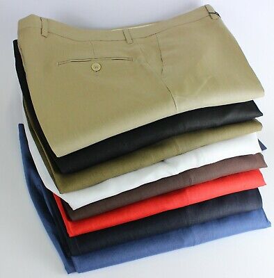 Pantalone Uomo Classico 100% Lino Made In Italy Taglie Forti E Calibrate 8 Col.