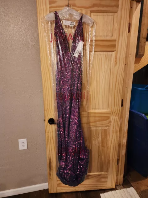 Jovani dress size 8, Iridescent violet