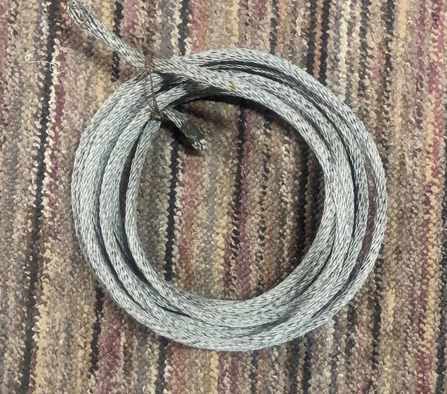Vintage Approx 5/8” x 30’ Tinned Copper Lightning Rod Woven Braided Ground Cable