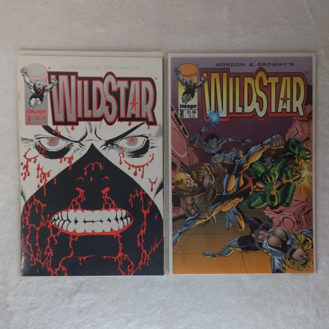 Wildstar Image Comics Run/Lot #1 and 2 1993 Embossed Silver Foil Cover Sky Zero