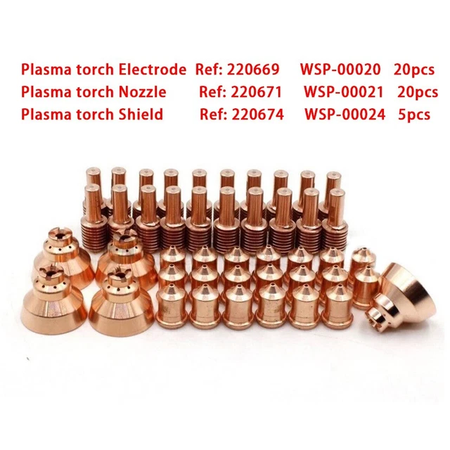 Kit 26 Pièces Buses Électrodes Torche Plasma SG55 AG-60 – Consommables De Coupe Haute Qualité Anti-Rouille