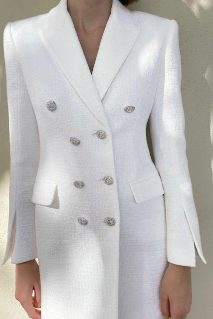 white blazer dress zara Dresses | Zara Woman 8619/707 | Color: White chain belt with Eiffel detailing adds a signature touch Blazer Dress Zara | eBay