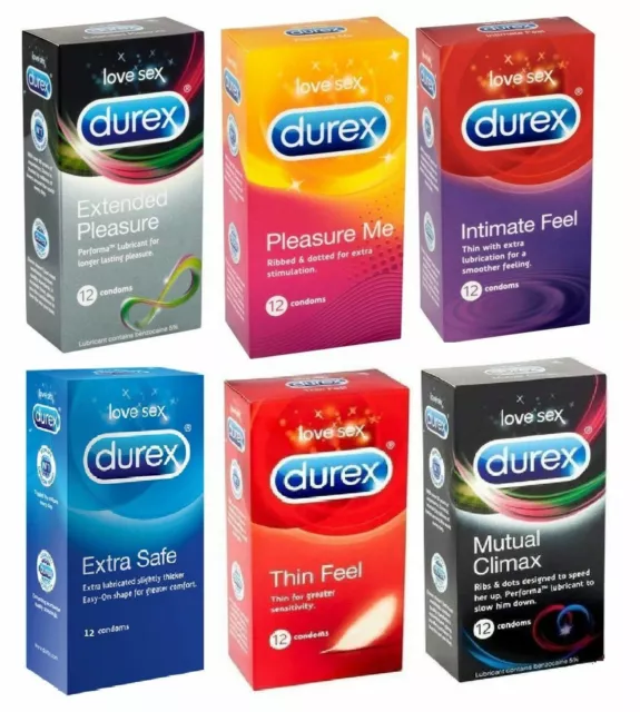 Durex  Condoms - Thin Feel, Extra Safe, Extended Pleasure Me, Ultra Thin, Ribbed