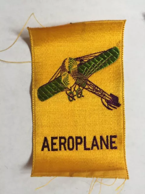 Vintage Tobacco Silk Woven Aeroplane Green Or Yellow Or Purple~New Old Stock 2