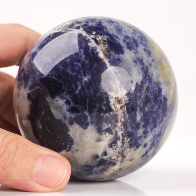 512g72mm Large Natural Blue Sodalite Quartz Crystal Sphere Healing Ball Chakra