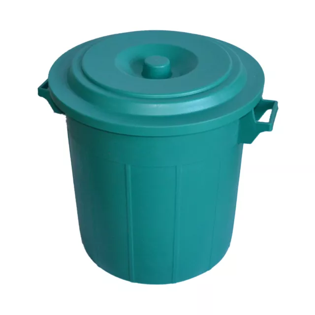 Contenedor Basura Cubo de la Basura Verde Stefanplast 50L con Tapa Exterior