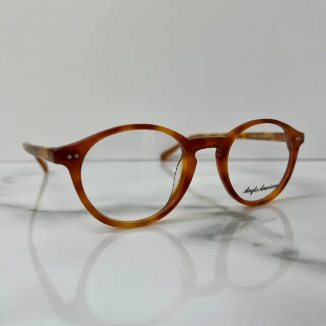 Anglo American Light Brown Round 406 Glasses Frames Preppy Acetate Eyeglasses