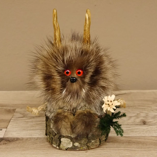 Wolpertinger Preparado Taxidermy Mini Con Madera Edelweiss Y Rojo Ojos #86.1.3.4