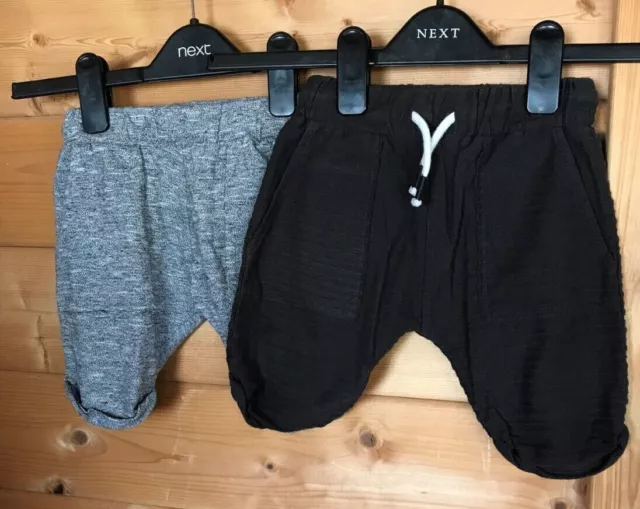 Worn In Good Condition Next Boys Shorts Grey and Black X 2 Age 2-3 Years