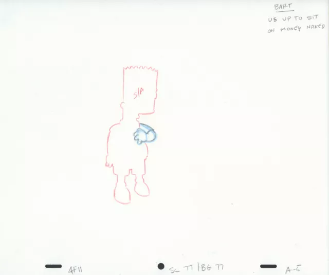 The Simpsons Pencil Animation Art - Bart Silhouette A-5