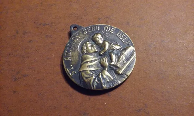 St Anthony & Our Lady Of Hope? Vintage Silver-Tone Christian Double Sided Medal