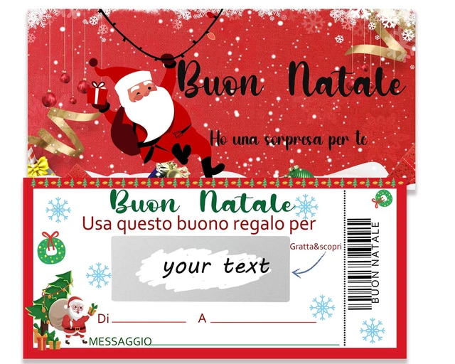 Segnaposto Natalizio Elegante Gratta e Vinci - 20 Segna Posto Natale e