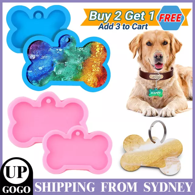 Silicone Bone Shape Resin Mold Dog Tag Keychain Resin Casting Mould DIY Craft AU