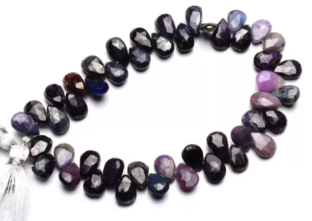 Natural Rare Gem Sugilite 9x6MM Size Faceted Pear Shape Beads 8.5" Strand 107Cts