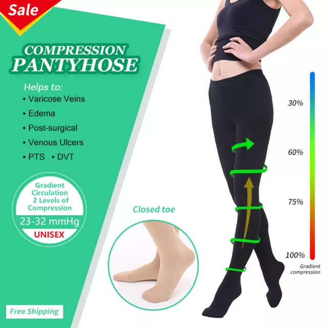 MEDICAL 23-32 MMHG Compression Pantyhose Tights Women Nurse