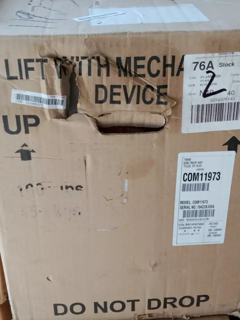 New Trane Compressor COM11973 3.43 Ton 230 Volt Single Phase R22 GP42D-HH5-GA