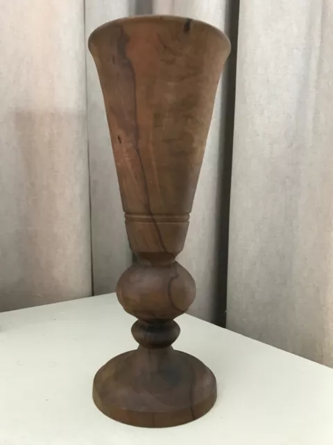 Vintage Treen Wooden Turned Chalice Candle Holder