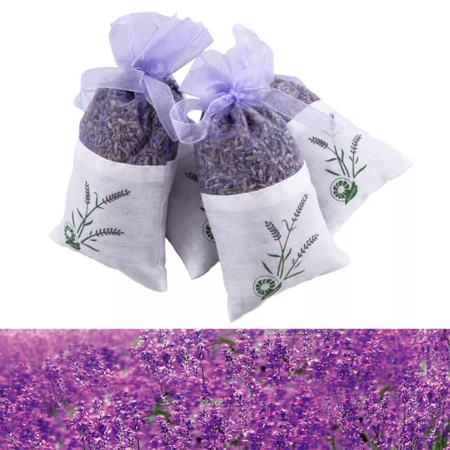 4pcs Dried Lavender Bags Aromatic Fragrant Calming Sleep Aid Moth Mosquito Repel