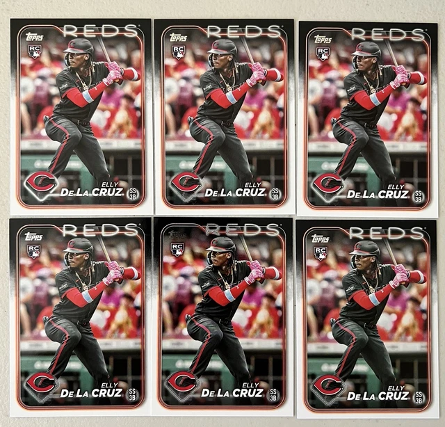 2024 TOPPS SERIES 1 Elly De La Cruz RC Rainbow Foil Reds 141 (3 Card