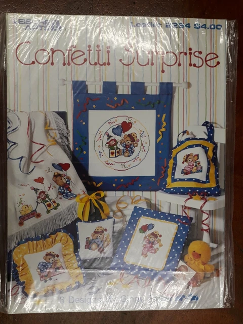 Leisure Arts Cross Stitch Chart 'Confetti Surprise' 6 Designs, Leaflet 2294 Rare
