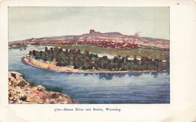 c1905 Birds Eye Aerial View Green River And Buttes  Wyoming WY P559