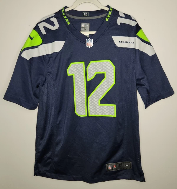 SEATTLE SEAHAWKS Football NIKE Replica #12 Fan Youth Size MEDIUM Jersey NFL Blue