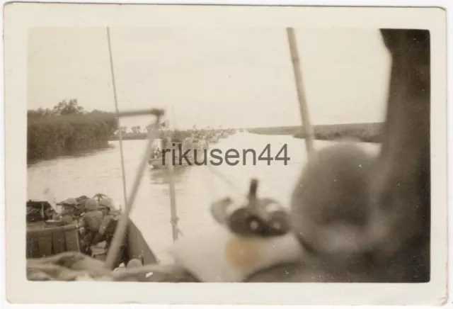 Original Japanese Navy Photo Boats Cleanup Operation Gaoyao Lake c. 1940 高郵湖 (2)