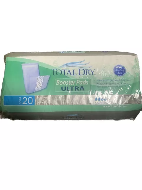 6x TOTAL DRY Booster Pads Ultra Pack- 20 Count (120) Xtra absorbent Free ship