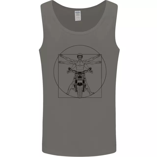 Vitruvian Biker Motorcycle Motorbike Mens Vest Tank Top