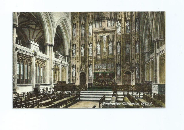 Vintage Colour Postcard of East Choir Area of Winchester Cathedral, Hampshire