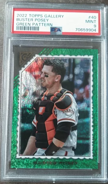 Buster Posey #'d/99 PSA 9 Green Pattern 2022 Topps Gallery San Francisco Giants