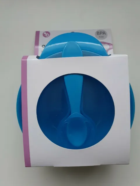 Unterwegs Kinder Baby Reise Schüssel und Löffel in blau. BPA frei