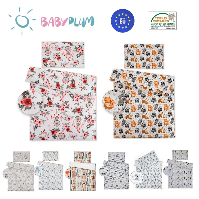 Baby Kinderbettwäsche 2.TLG 120x90 Bettwäsche 100% Baumwolle Bettset zweiseiti