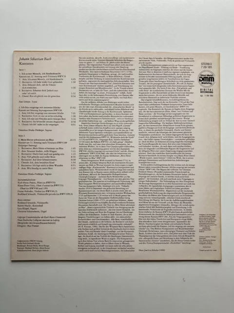 Vinyl - Bach Kantaten - Schreier - Hruba Freiberger Eterna 729185 2