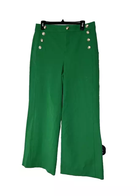 Charter Club Women’s Sz 12 Bright Green Wide Leg Sailor Pants Trousers