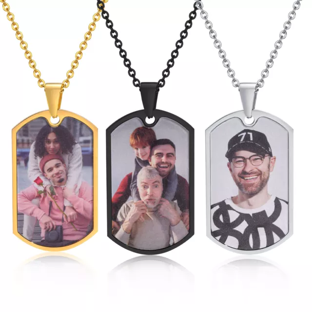 Free Custom Photos Words Dog Tag Necklaces Personalize Meaningful Pendant Gifts