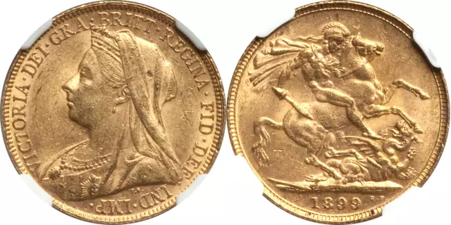 Australia 1899-P Victoria Gold Sovereign NGC MS-61 PERTH MINT KEY DATE!!