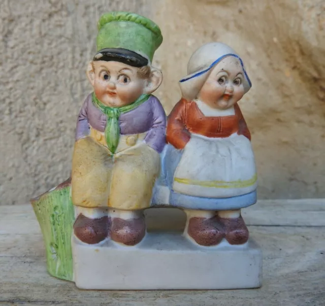 Figurine biscuit Porte allumettes Schafer & Vater Waiting for the smacks RARE