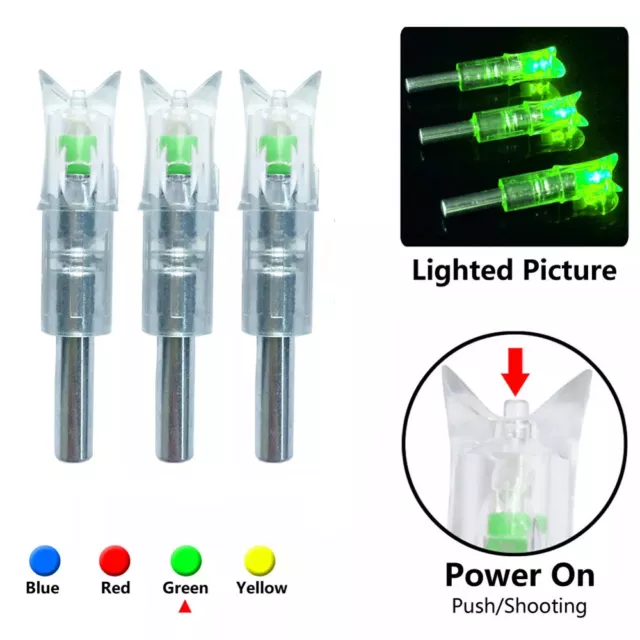 6Pcs Lighted Led Crossbow Arrow Nocks for Crossbow Arrow ID 7.6mm Hunting Arrows