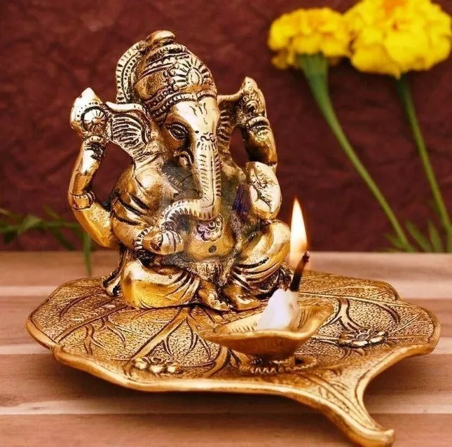 Lovely Christmas Lord Ganesha Diya Oil  Lamp Decorative Showpiece Home Decor Art