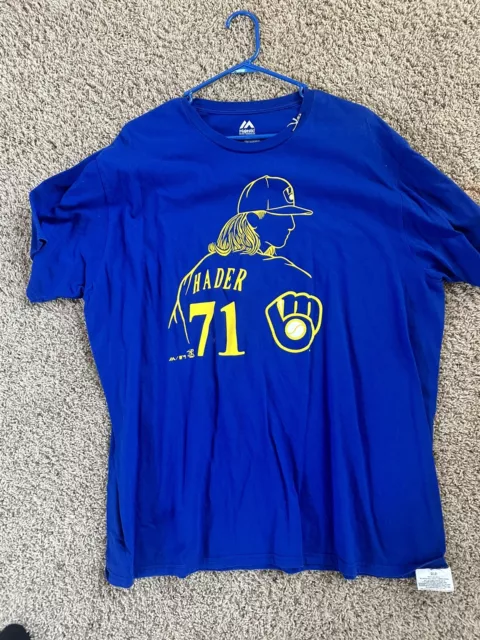Milwaukee Brewers Josh Hader # 71 HADERADE Men's XL MLB Baseball Jersey  Majestic