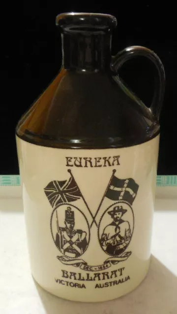 Vintage Brown Eureka Ballarat Victoria Australia Bottle - Australian Pottery