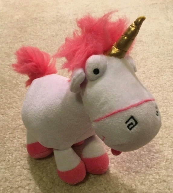 Despicable Me 3 Fluffy White Unicorn 6" Plush Toy Stuffed Animal Pink TY Beanie