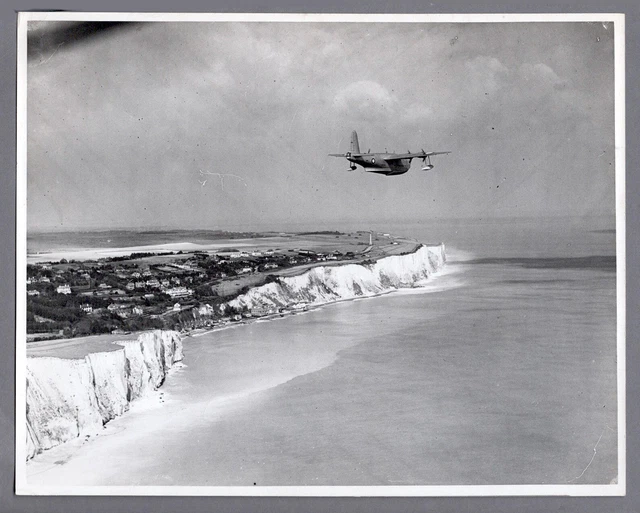 Short Sunderland Flying Boat Large Original Vintage Press Photo Raf 0001