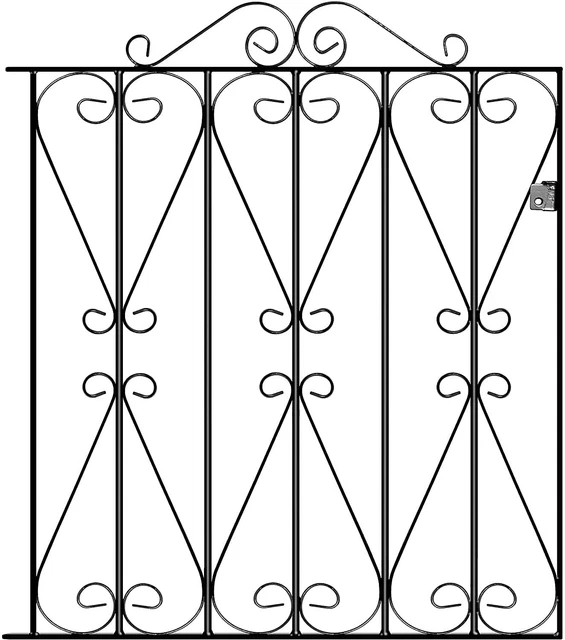 HEAVY METAL GARDEN Pedestrian Gate 5x4' Feet Victorian Style Wrought