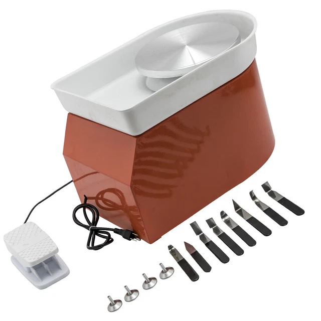 Rueda de cerámica eléctrica 280W 9,8"" / 25CM + herramienta de conformación arte artesanía arcilla de trabajo