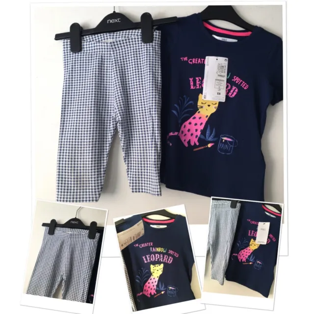 Next girls summer cropped Leggings shorts exc u & new M&S top 2-3 Years