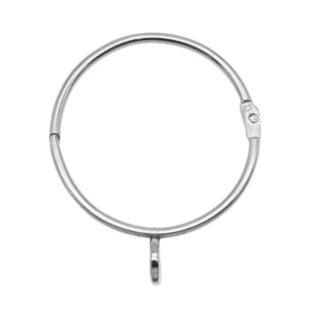 10 Pack Metal Curtain Rings with Eyelet Pole Rod Rings Openable 38mm 50mm