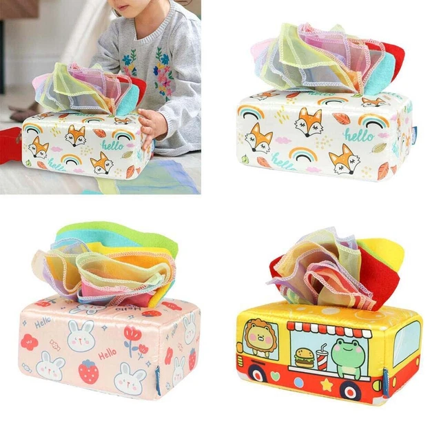Baby Tissue Box Play Paper Crinkle Tissue for Learning Preschool Sensory Toy New